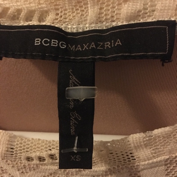 BCBGMaxAzria Natyly Long Sleeve Geometric Lace Swing Midi Dress in Cream/Tan, XS - Picture 5 of 9